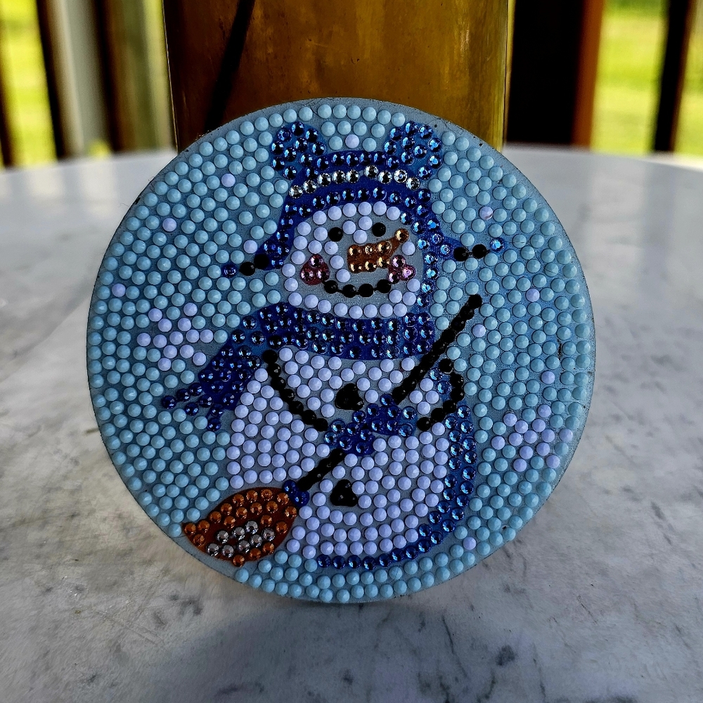 Christmas Snowman Coaster with Padding on Bottom Gift Decor - Picture 4 of 5